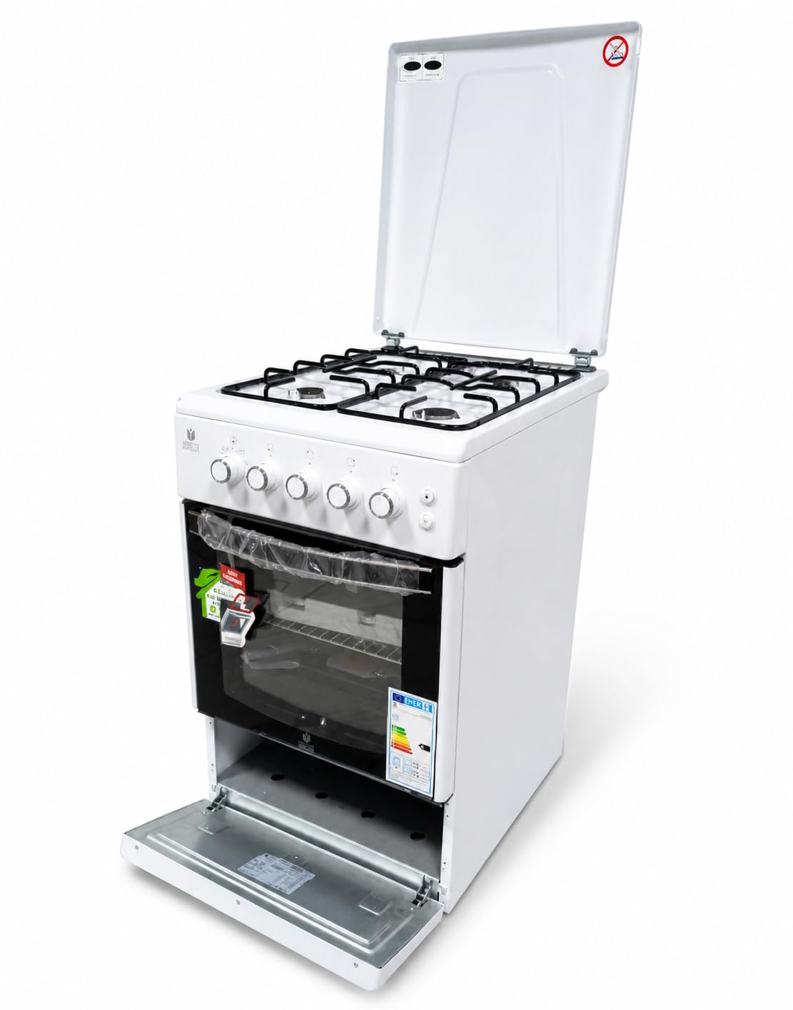 Gasline SHGG5060UW Gas Standherd mit Gasbackofen und Grill, Umluft SHGG5060UW, Weiß, LPG, Erdgas