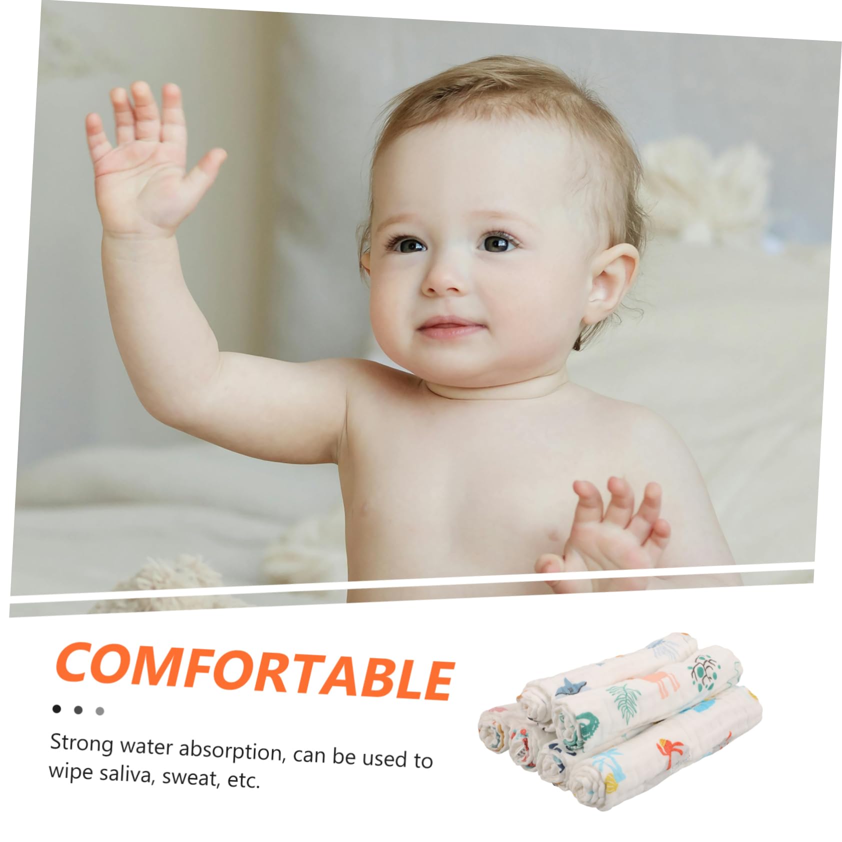 LIFKOME Babygaze-speicheltücher Handtuch Bademantel Babyhandtücher Für Neugeborene Waschlappen -badetücher Badetuch Neugeborenes Gesichtstuch Babyspeicheltuch Weiß Baumwolle