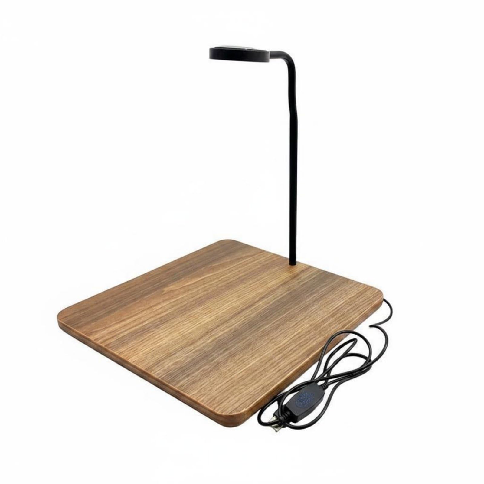 Lampe Aquarium LED Éclairage pour Aquarium Lampe Plantes Lumières d'Intérieur Col Réglable Contrôle de Luminosité et Couleurs Support en Bois USB, Noyer, Grand