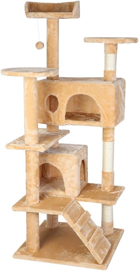 Youyijia Cat Tree 130cm Multilevel Cat Climbing House with Condos
