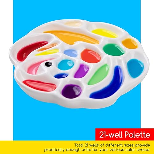 Miniatura 4 de MEEDEN - Paleta de pintura de acuarela de porcelana, diseño de rosa, bandeja para pintar de acuarela de artista, color gouache, 6.0in de diámetro