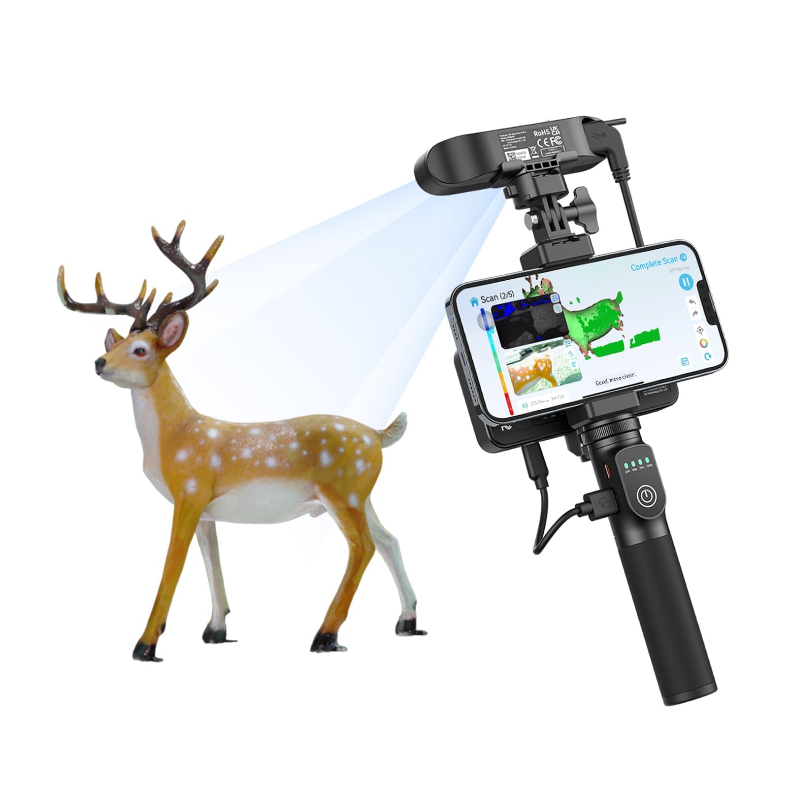 Creality CR-Scan Ferret Pro 3D Scanner, 0.1mm Accuracy, Anti-Shake & 60FPS Wireless Scanning with WiFi6, Full-Color Handheld Scanner Compatible with Mac/iOS/Win/Android