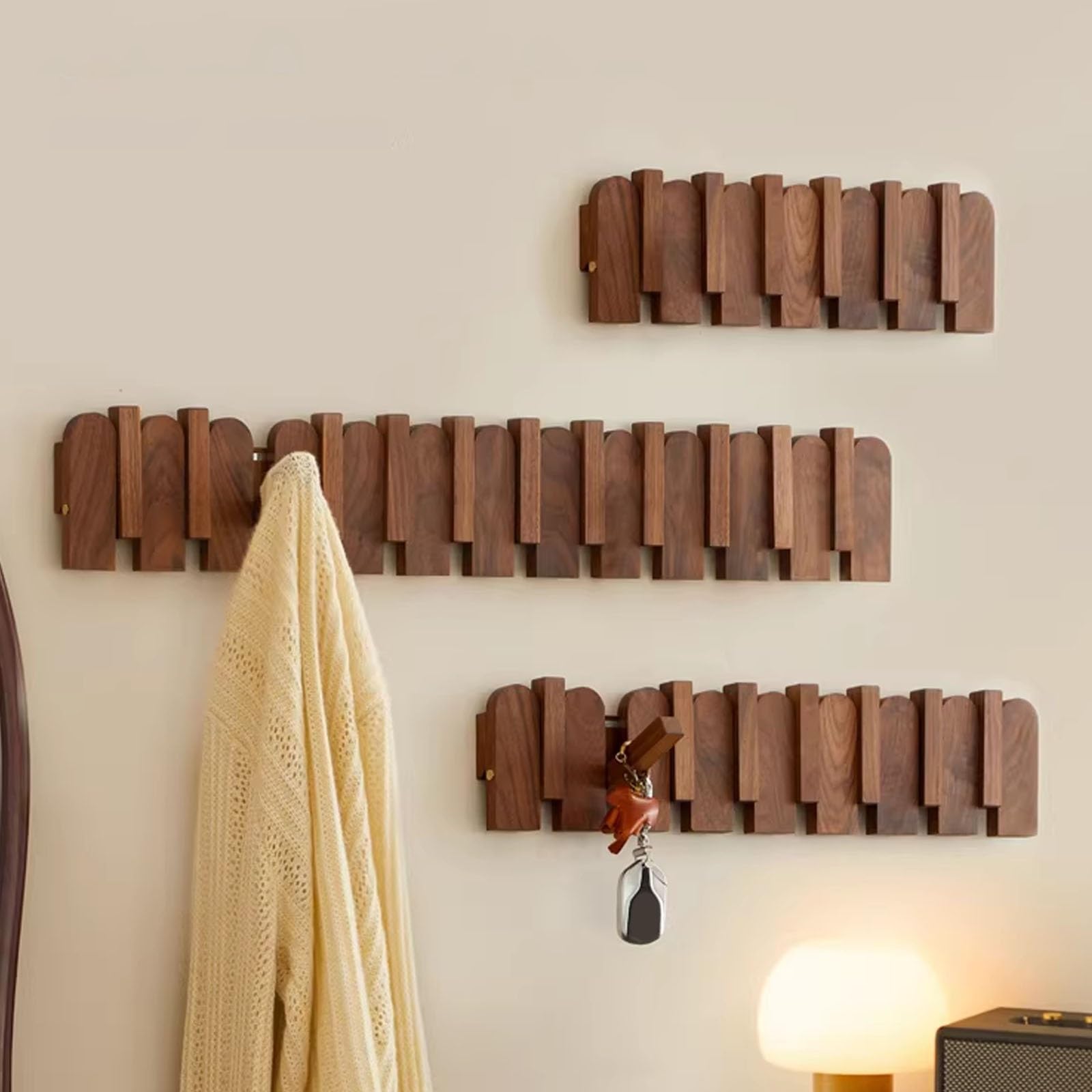 Porte-manteau mural en bois suspendre manteaux sacs et parapluies