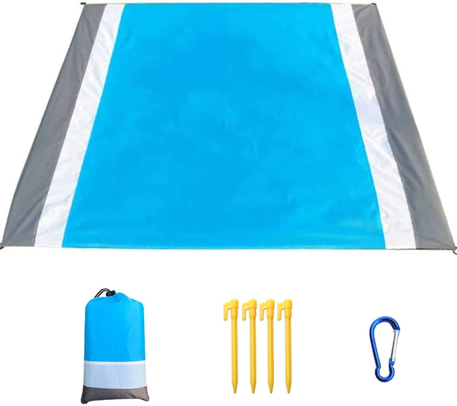 Yosnie Sandproof Beach Blanket 79×83 Inch, Waterproof Portbale Picnic Blankets with