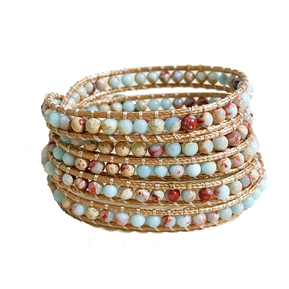 YGLINE Natural Stone Wrap Bracelet for Women Boho Bracelets Healing Crystal Beaded Bracelet Adjustable 3/5 Wraps Bracelet Handmade Birthday Gifts for Women