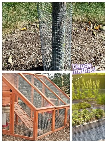 Hardware Cloth 48inx100ft 1/2 Inch Galvanized, Chicken Wire Fence Chicken Rabbit Snake cage Wire Fence Mesh Roll,Garden Plant Welded Metal Wire Fence,Poultry Animal Netting cage Screen.