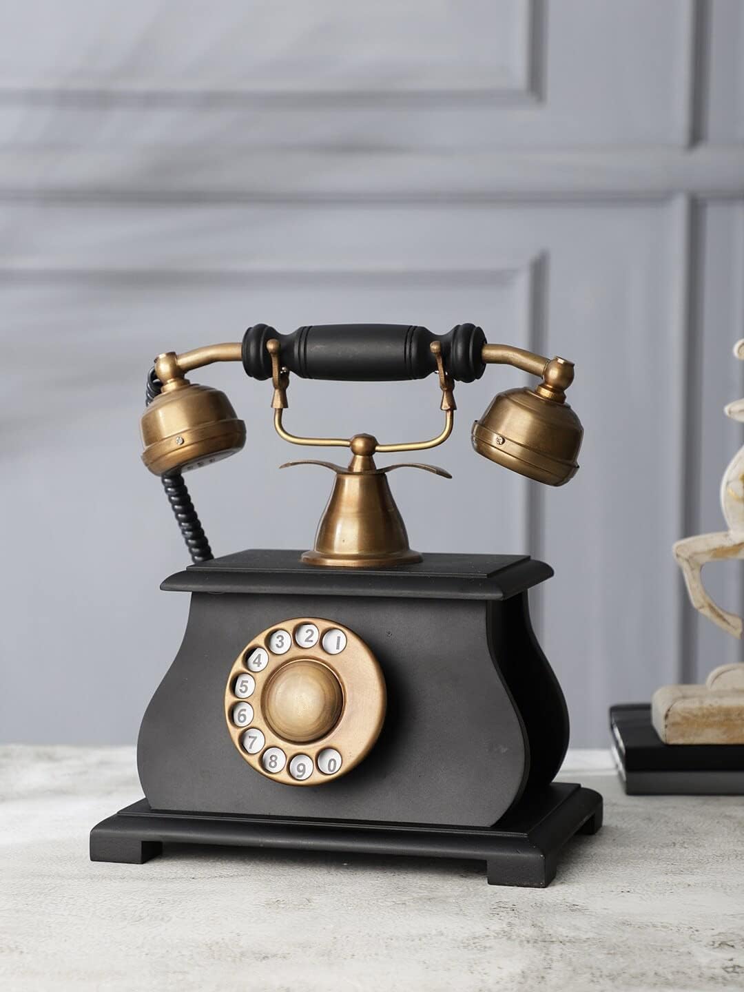Vintage Rotary Dial Telephone - Classic Black Retro Design, Non-Functional Decorative Piece for Home or Office || Decorative Antique-picture-31