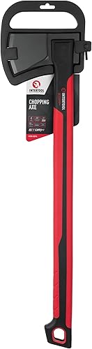 Miniatura 1 de INTERTOOL Hacha de cortar, cabeza de acero al carbono de 4 libras, 28 pulgadas, hacha de tala, mango hueco antideslizante que absorbe los golpes,