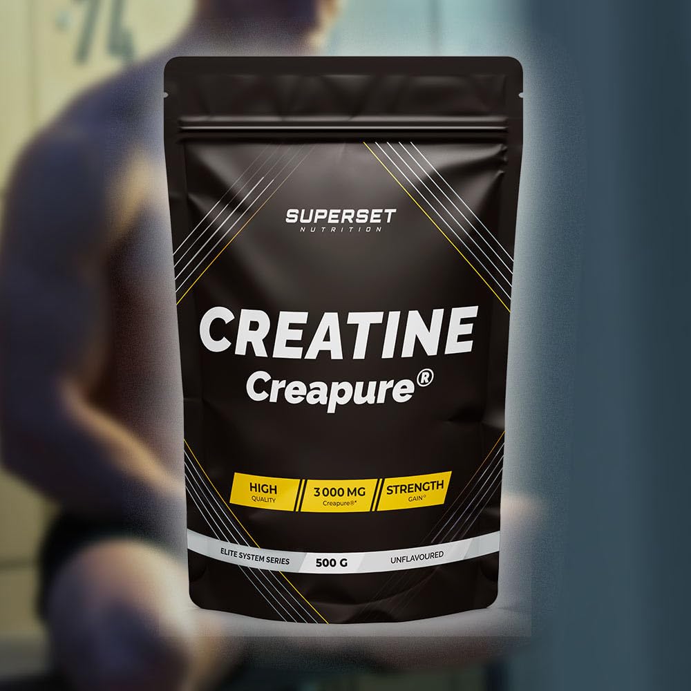 Superset Nutrition | Créatine Monohydrate Creapure® (500g) | Créatine pure en poudre | Certifiée Creapure®, 3g, absorbtion optimale et augmentation de la force