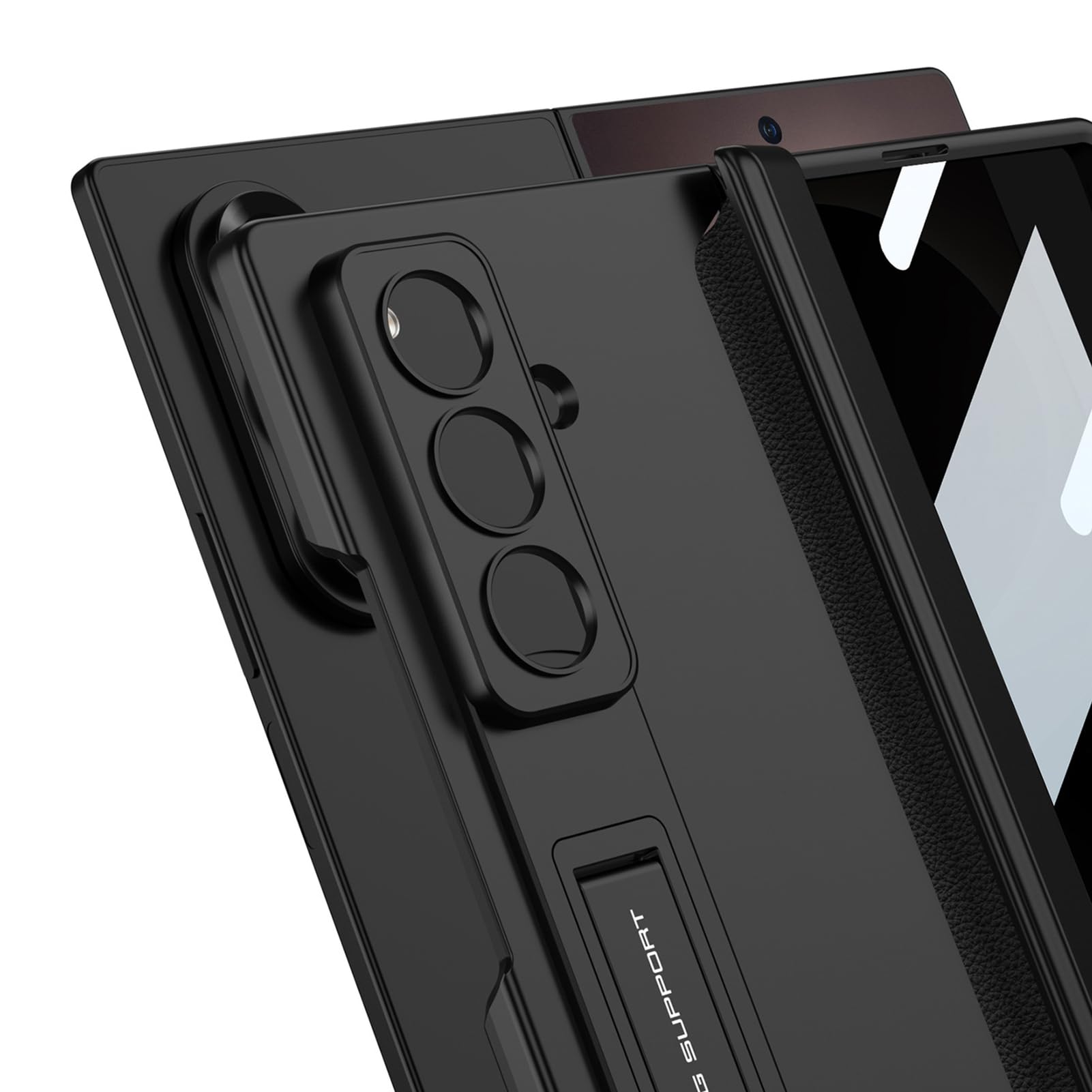 Smukłe etui do Samsung Galaxy Z Fold 8 Ultra, ochrona ekranu matowego etui odporne na zarysowania regulowany stojak powłoka, złote