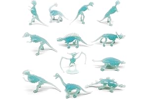 HAPTIME Dinosaur Fossil Skeletons Figures - Glow Skeleton Toys