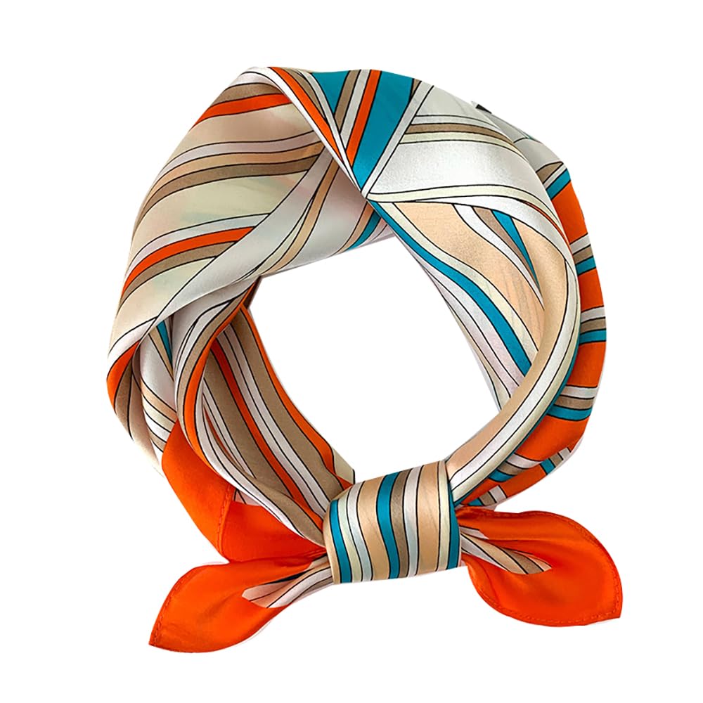 MEISEE Mulberry Silk Scarfs Women Small Square Scarf 21" x 21" Breathable Lightweight Neckerchief Headscarf