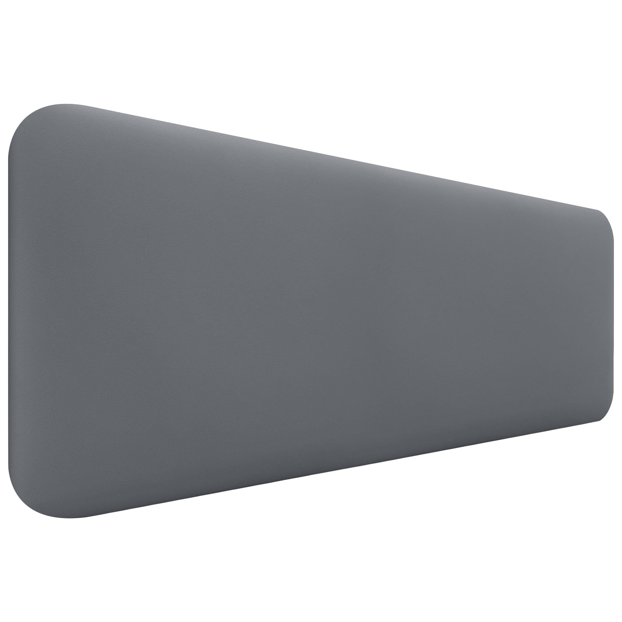 DHOME Cabecero Tapizado Liso Redondeado Polipiel para Pared Acústicos Cabeceros Absorbentes Cabezal Cama Dormitorio (Gris, 150cm)