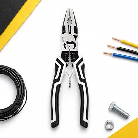 Alicate Multifuncional 4 em 1 Profissional 23 cm – Aço Carbono Reforçado – Enrolamento, Corte, Pressão e Decapagem – Cabo Ergonômico Antiderrapante – Ideal para Elétrica, Reparos e Manutenção Geral