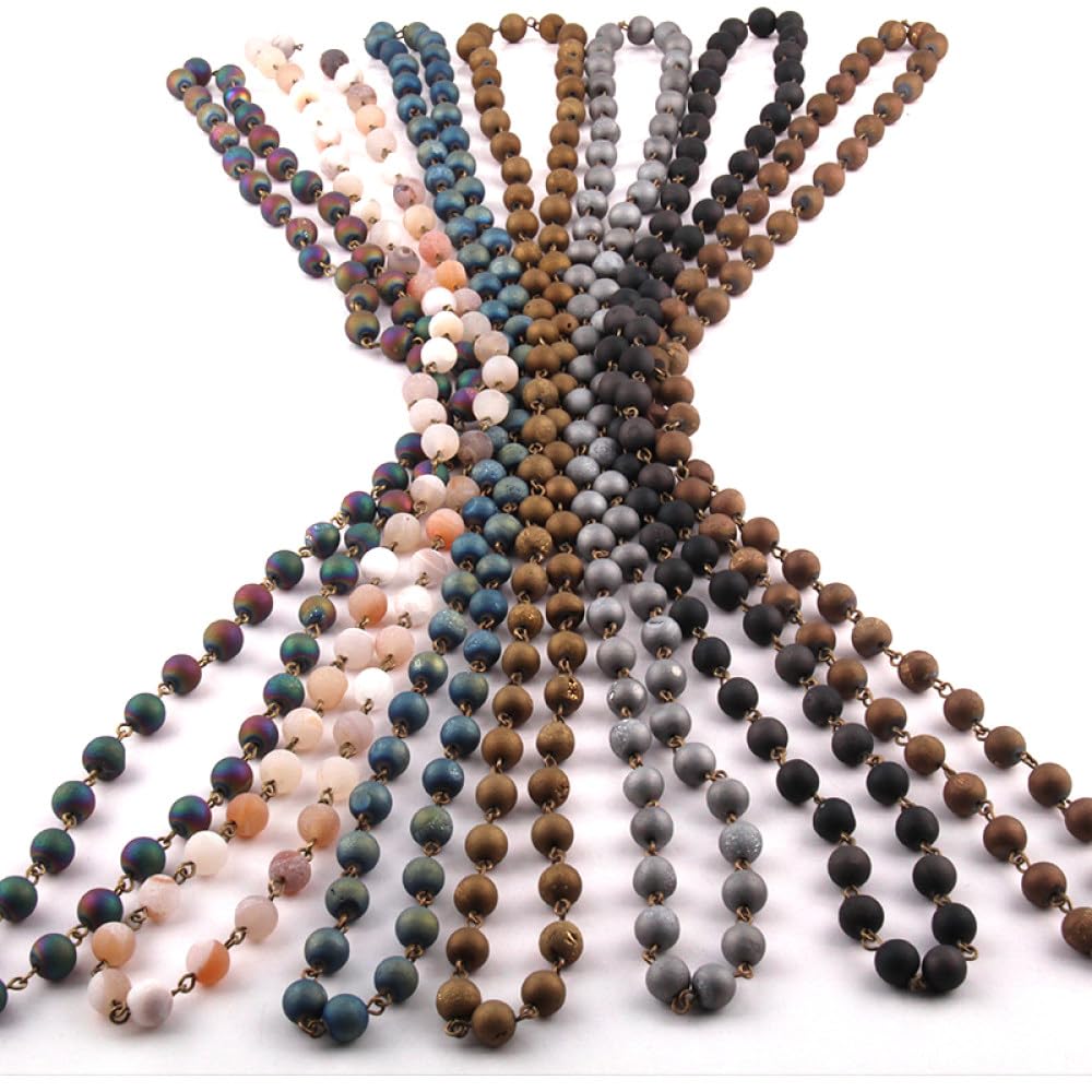 Fashion Boemian Jewelry 108pc Naturale con Goccia in annodata a Ciondolo Donna Collana Etnica, Forma Bohémien Pietra cruda, Gioielli girocolosi di Gemma per Donne da Uomo Dono UI