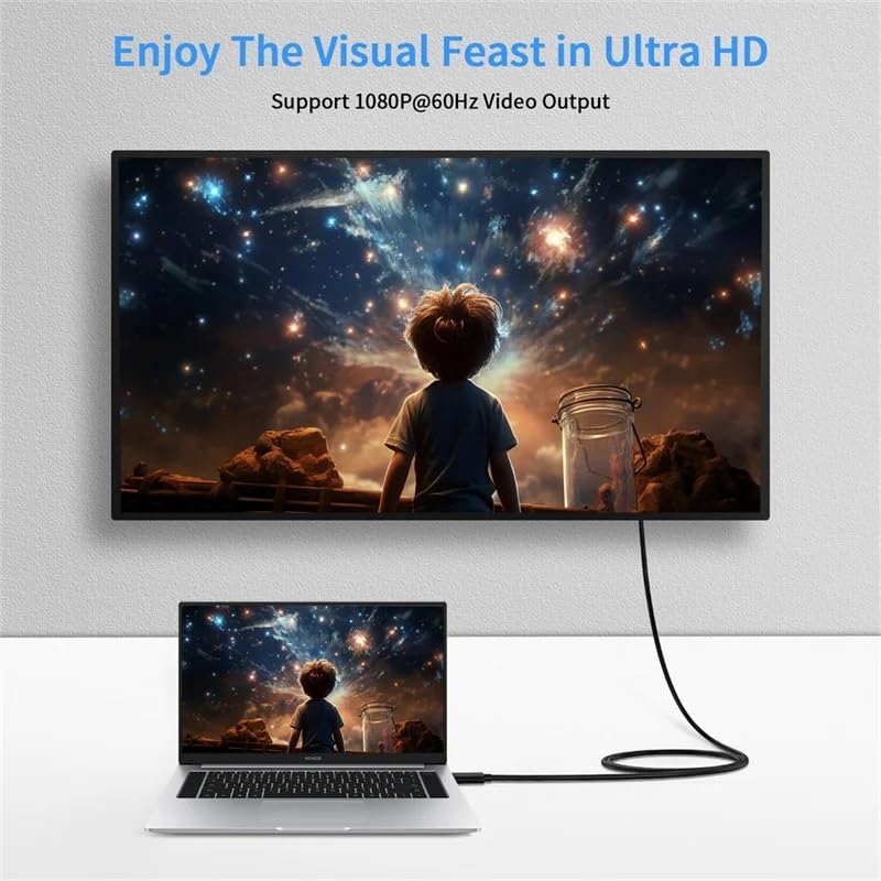 Image of MICROWARE USB Type C 3.1 to VGA Adapter Cable 1080P Type C Male to VGA Male Video Converter Cable for HDTV Projector Laptop Monitor 1 /1.8M