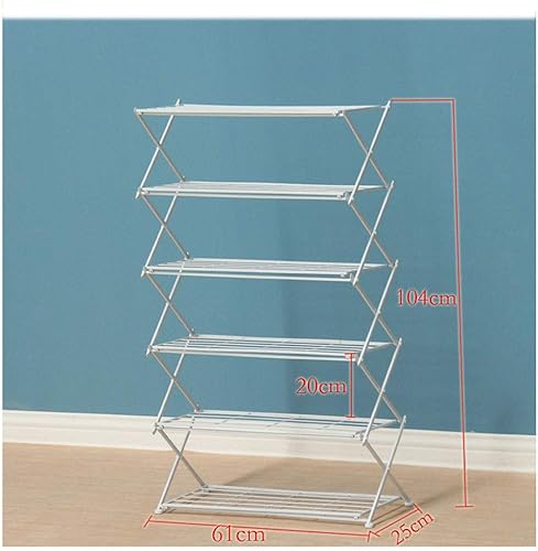 Miniatura 2 de ZEELYDE Zapatero plegable de hierro forjado de cinco o seis pisos de varios pisos para dormitorio organizador de almacenamiento de pantuflas de pie