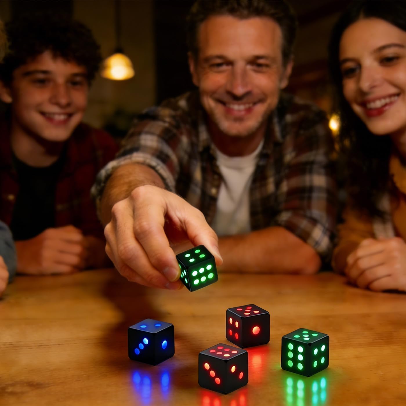 LED Dice Set [2 Pack] - Rechargeable Light Up Dice for Board Games - Vibration Activated 6 Sided Glow in the Dark Dice with RGB Colors, Smart Game Dice for Family Game Night, Party Games, Gamer Gifts