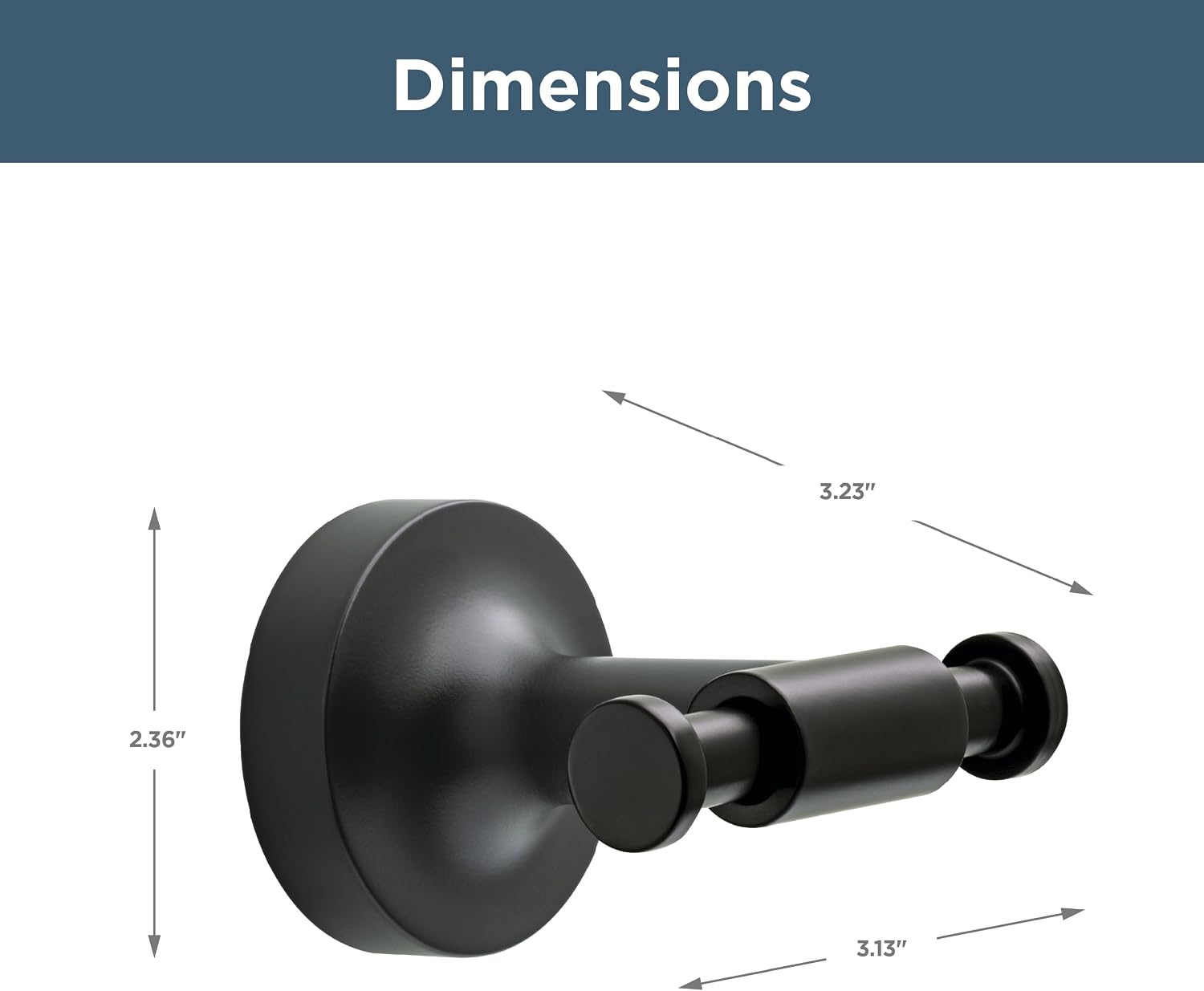 Franklin Brass Voisin (1-Pack) Towel Hooks Matte Black Wall, Double, Mounted for Robes 2-Prong Holder, Bathroom Accessories VOI35-MB