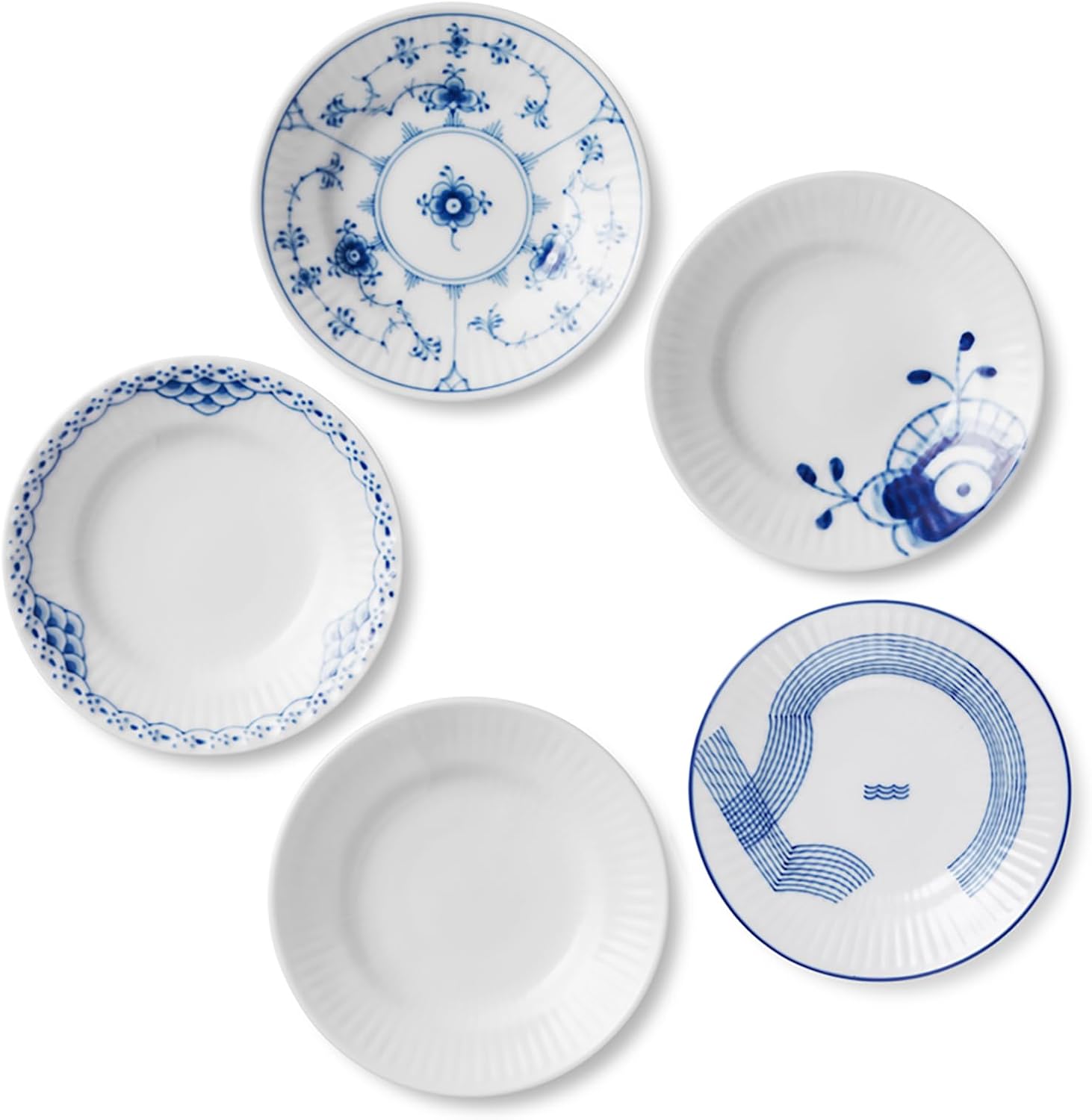 Royal Copenhagen 1075891 Mini Plates, Set of 5, History Mix 2025, Diameter Approx. 4.3 inches (11 cm), Wedding Gift, Gift