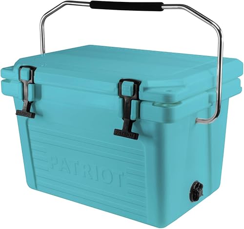 Patriot Heavy Duty 20QT Roto-Molded Cooler, con barra de mango de acero  perfecto para pesca, caza, construcción sitios, Tailgating  Capacidad para