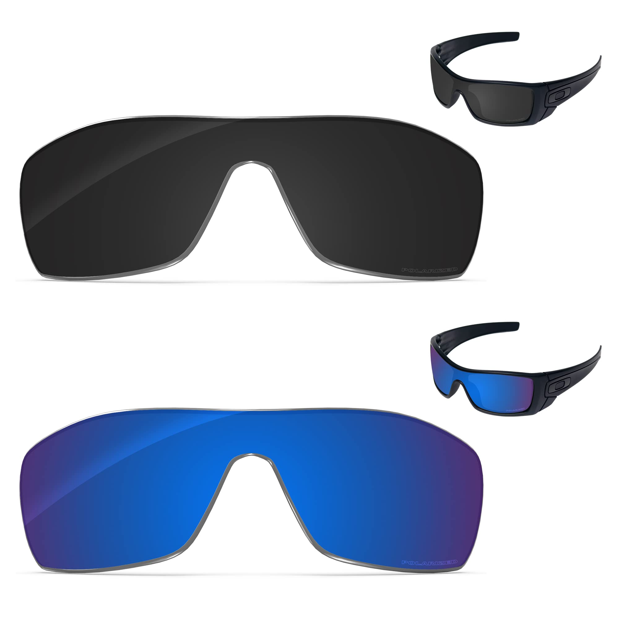 Tintart Performance Replacement Lenses Compatible with Oakley Batwolf OO9101 Polarized Etched - Value Pack