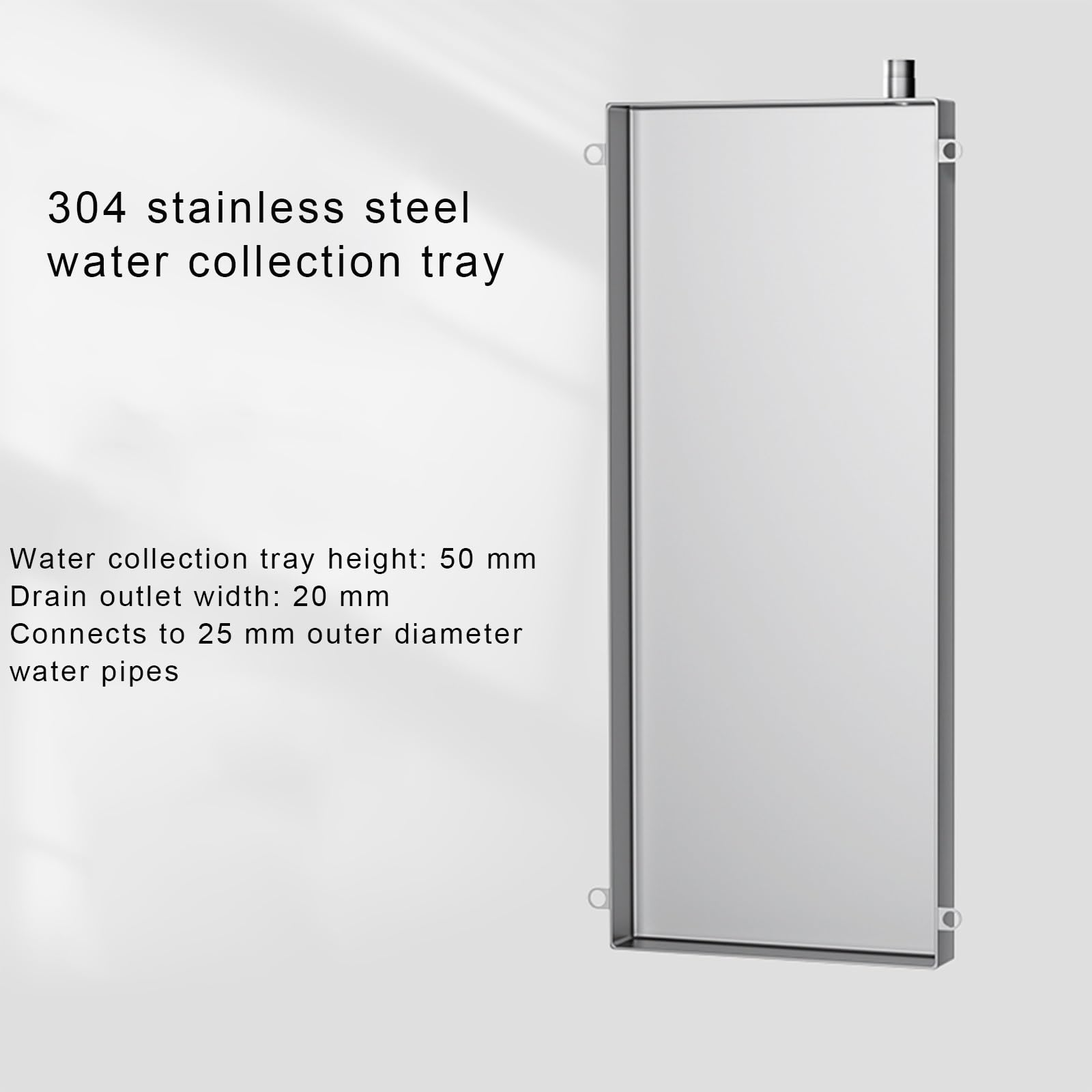 Acero Inoxidable 304 Bandeja Desague Aire Acondicionado, Proceso de Soldadura Láser Sin Costuras Bandeja de Goteo del, Bandeja de Recogida Agua Exterior(80 * 36cm)