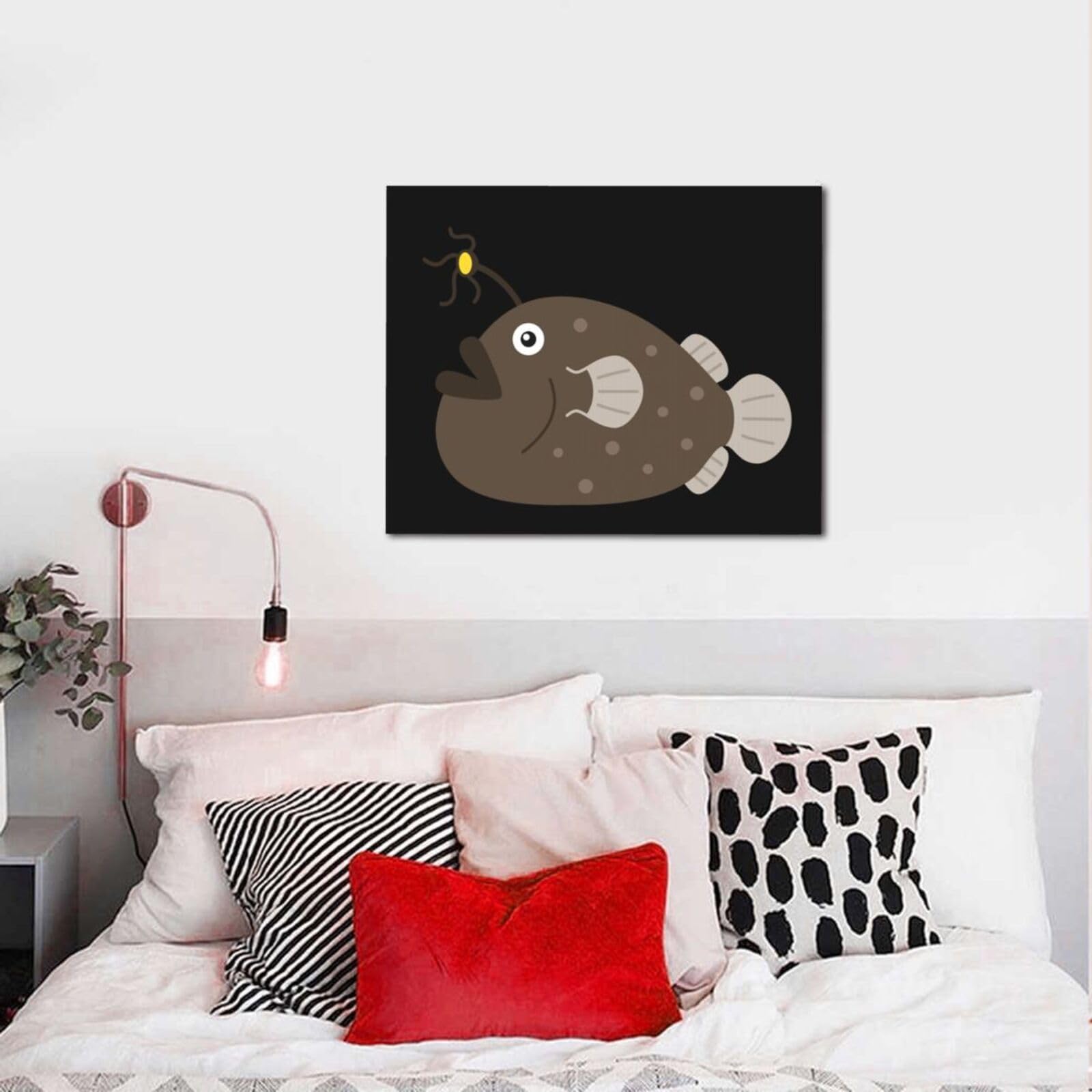 Amazon.co.jp: 魚類 チョウチンアンコウ アニメ アートパネル アート