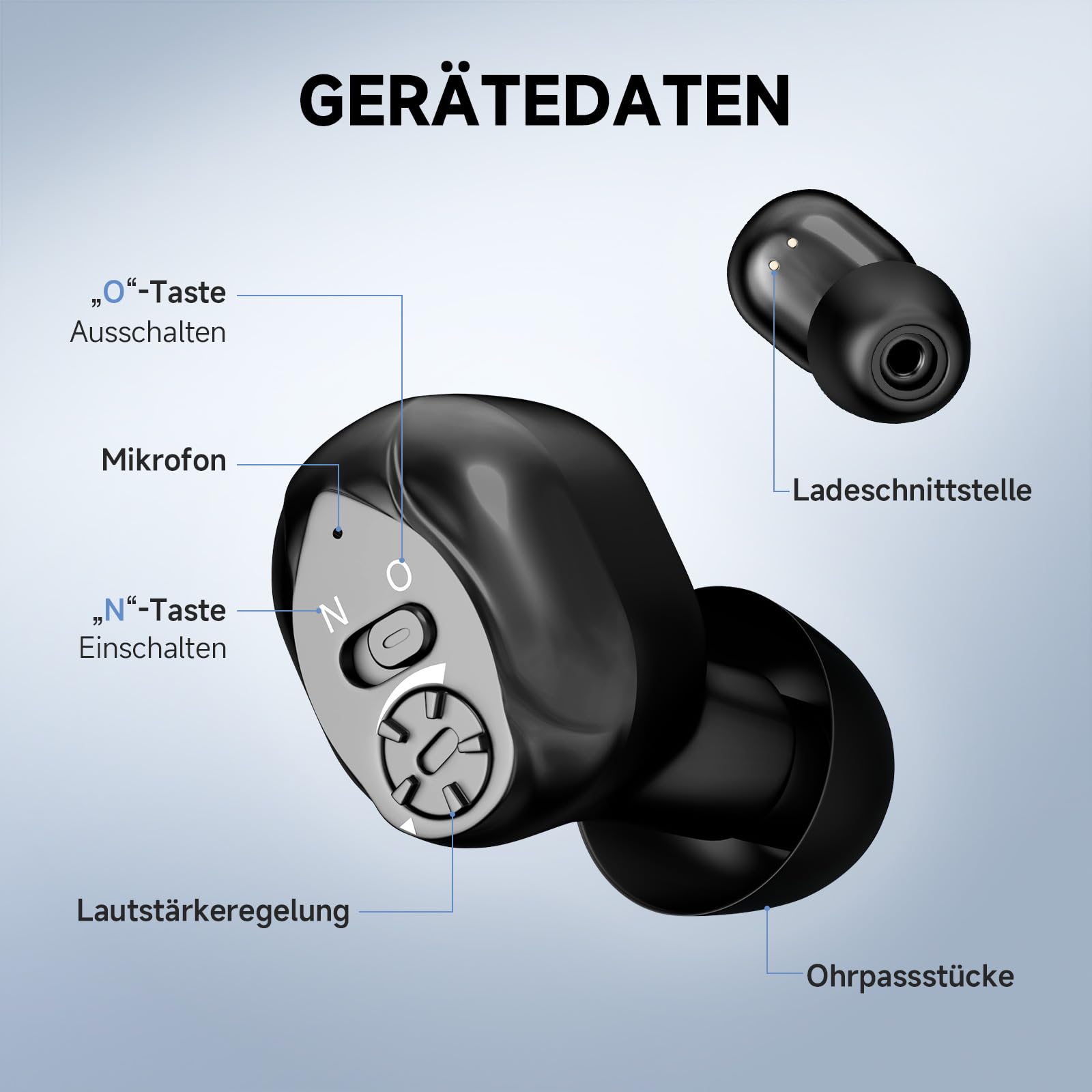 Britzgo Neues Gerät zur Geräuschunterdrückung Kompakt und tragbar mit Ladekoffer (Schwarz)