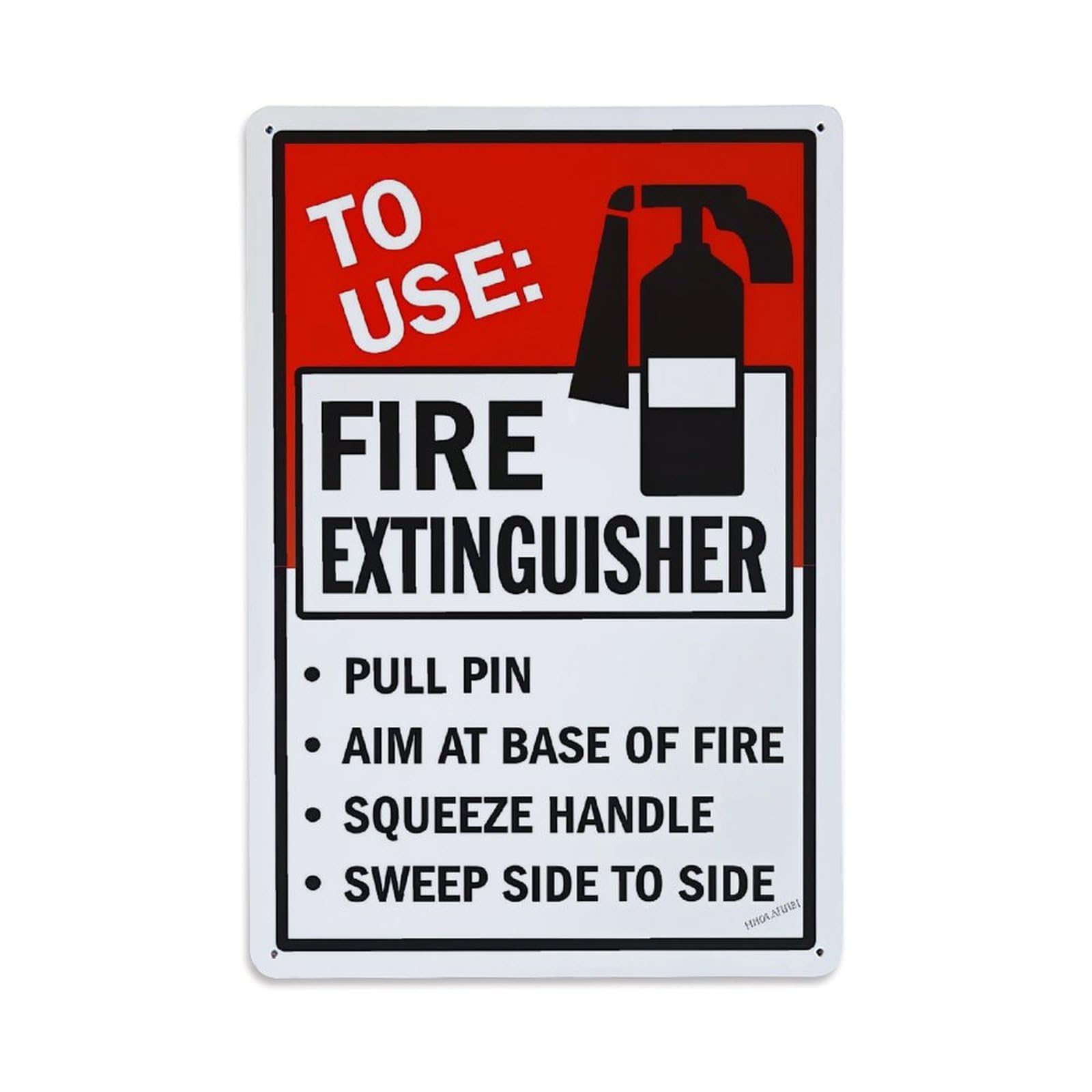 Nestemfo Vintage To Use Fire Extinguisher Instructions Tin Sign Metal Sign, Living Room,Bar, Home, Bedroom Wall Decor,Retro Metal Poster 8X12 Inches