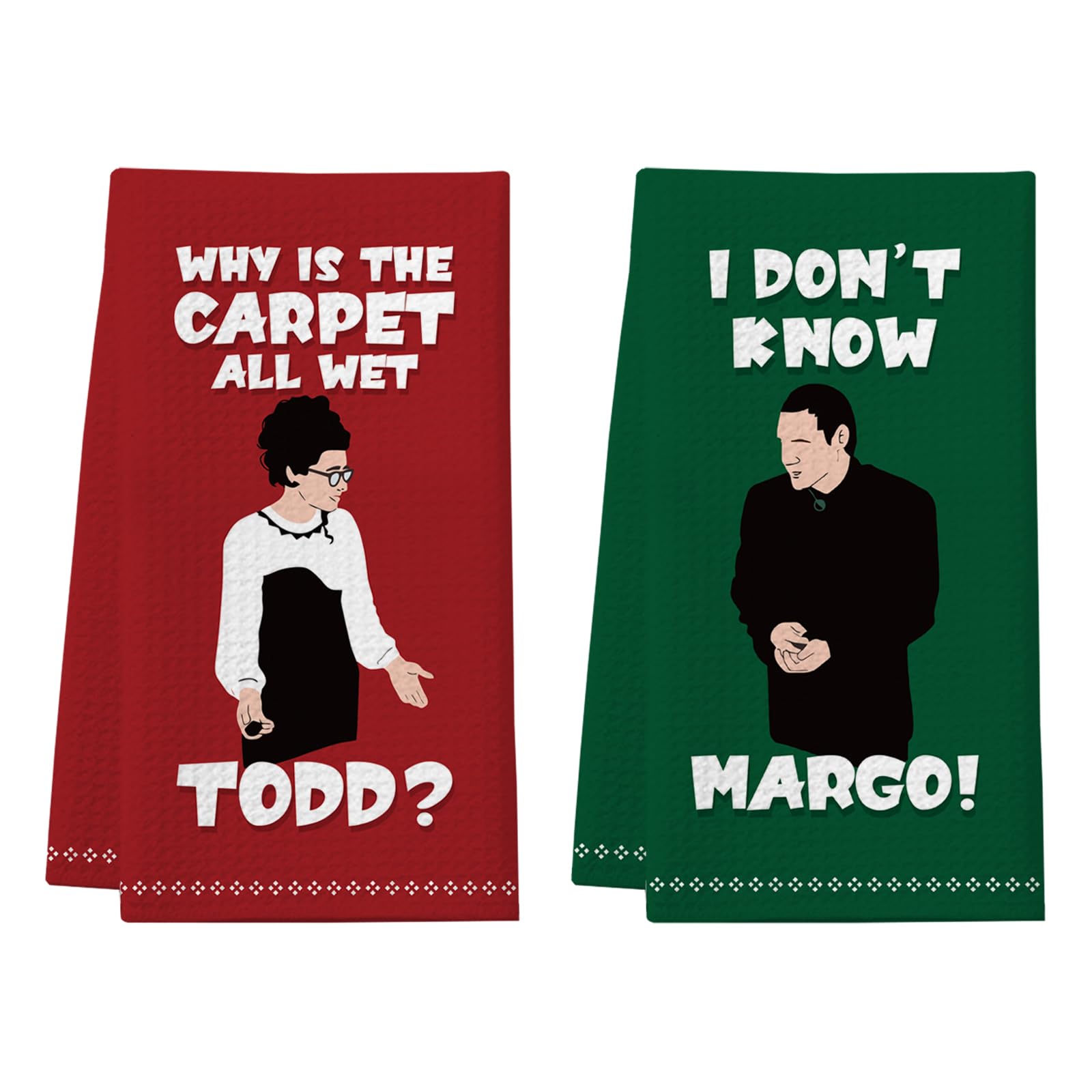 Christmas Vacation Decorations, 2 Pack Funny Christmas Kitchen Towels, Griswold Family Christmas Vacation Merchandise Gifts, Christmas Bathroom Decor Hand Towels, Novelty White Elephant Gifts