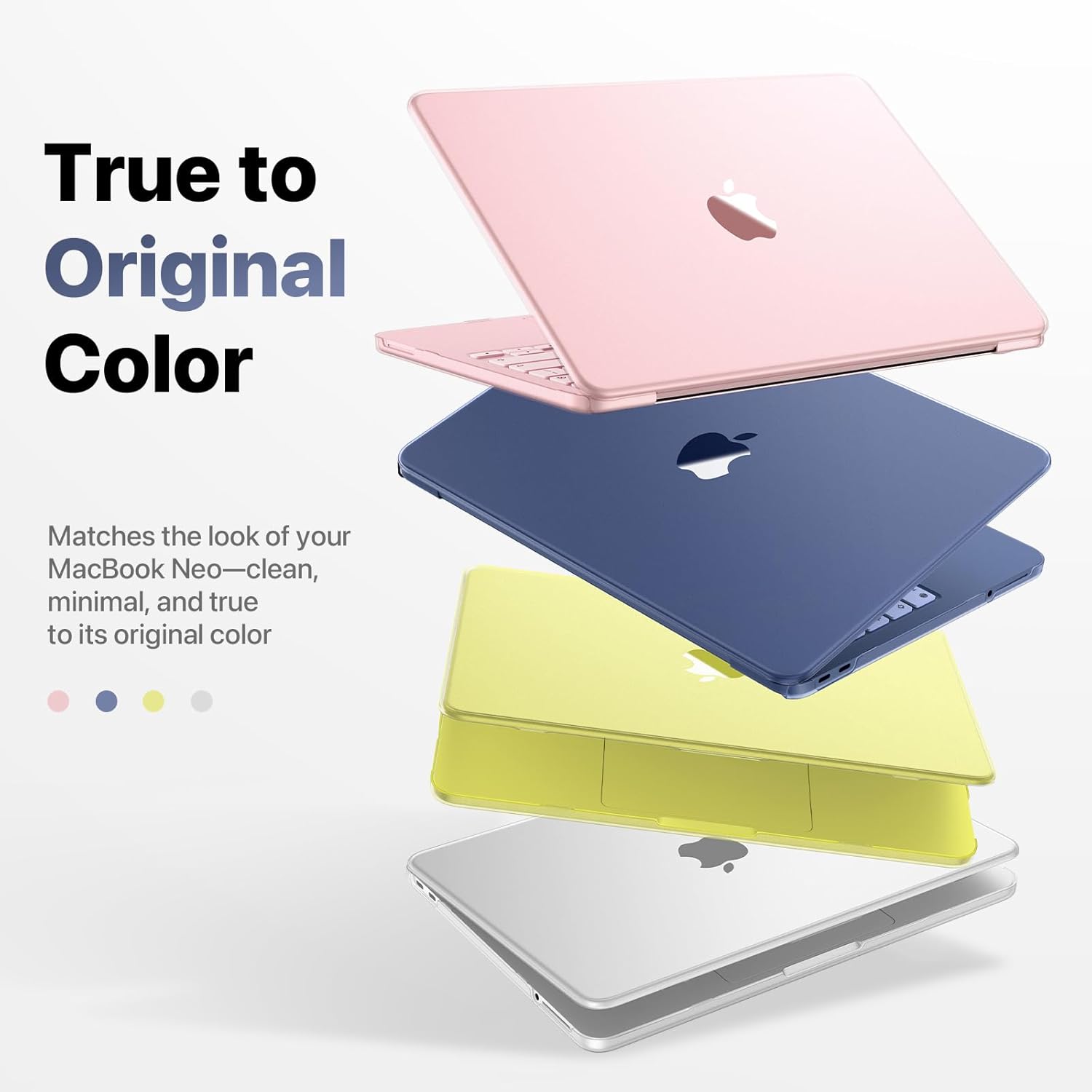 for MacBook Neo Case 13 inch 2026 | Scratch & Fingerprint Resistant 100% Match Official Color | Matte Hard Shell Blue Cover for A3404 - Indigo Clear