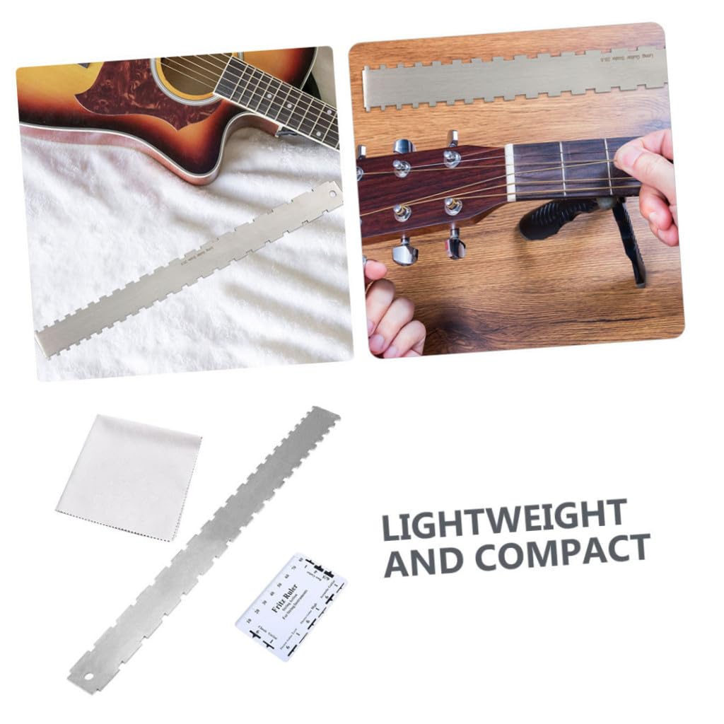 Kisangel 2sets Strumento Di Misurazione Per Liutaio Di Chitarra Righello Per Altezza Corde e Bilanciere Per Tastiera Misuratore Di Altezza Corde Per Chitarra Elettrica Strumenti Per Liutaio