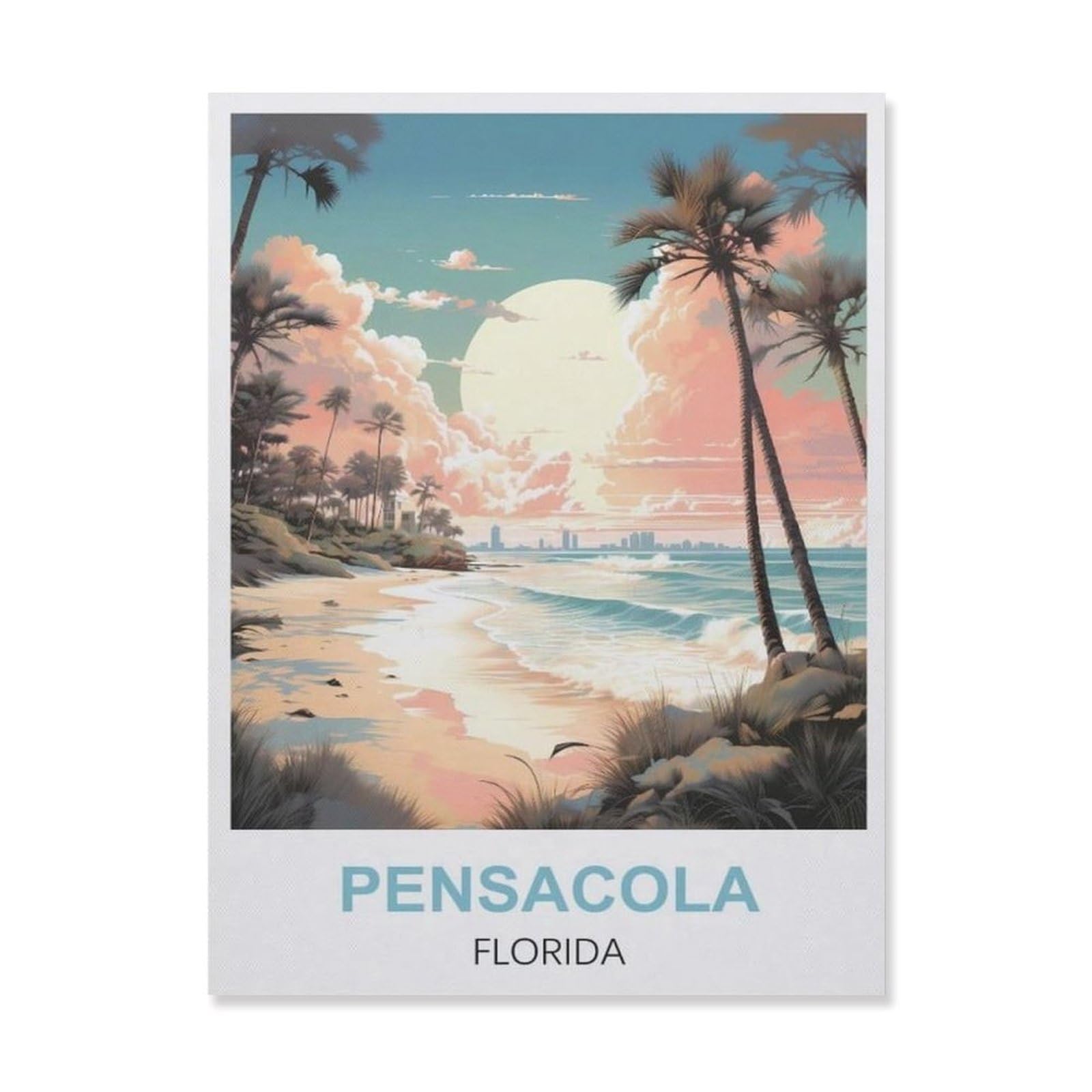 Funny Metal Tin Signs，Pensacola Florida Lighthouse(15x30cm）