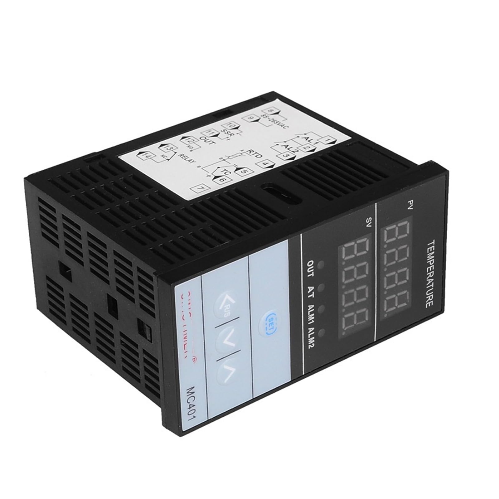 RWRAPS regolatore Temperatura pid Ingresso regolatore di Temperatura Termocoppia PT100 K Uscita relè SSR PID Digitale for Riscaldamento/Raffreddamento con Allarme Fahrenheit Guscio Corto