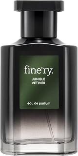 Fine'ry Cologne for Men Earthy Musk Jungle Vetiver Eau De Parfum (2oz) | Cardamom, Black Tea, Carrot Seed, Warm Spicy Green Scent Full Size Mens Cologne for Hair & Body, Long-Lasting, Clean, Vegan