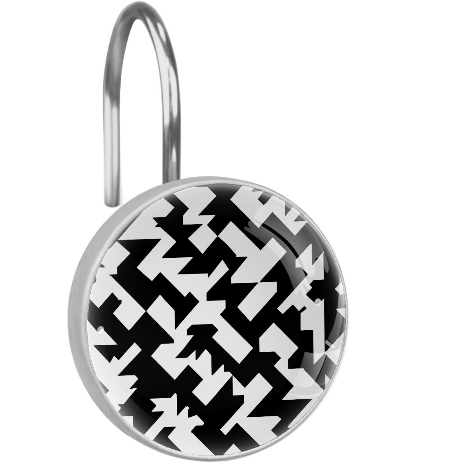 VAPOKF Decorative Shower Curtain Hook, Geometric Rustproof Stainless Steel Shower Curtain Hook for Bathroom, Shower Curtain Hangers for Shower Rod