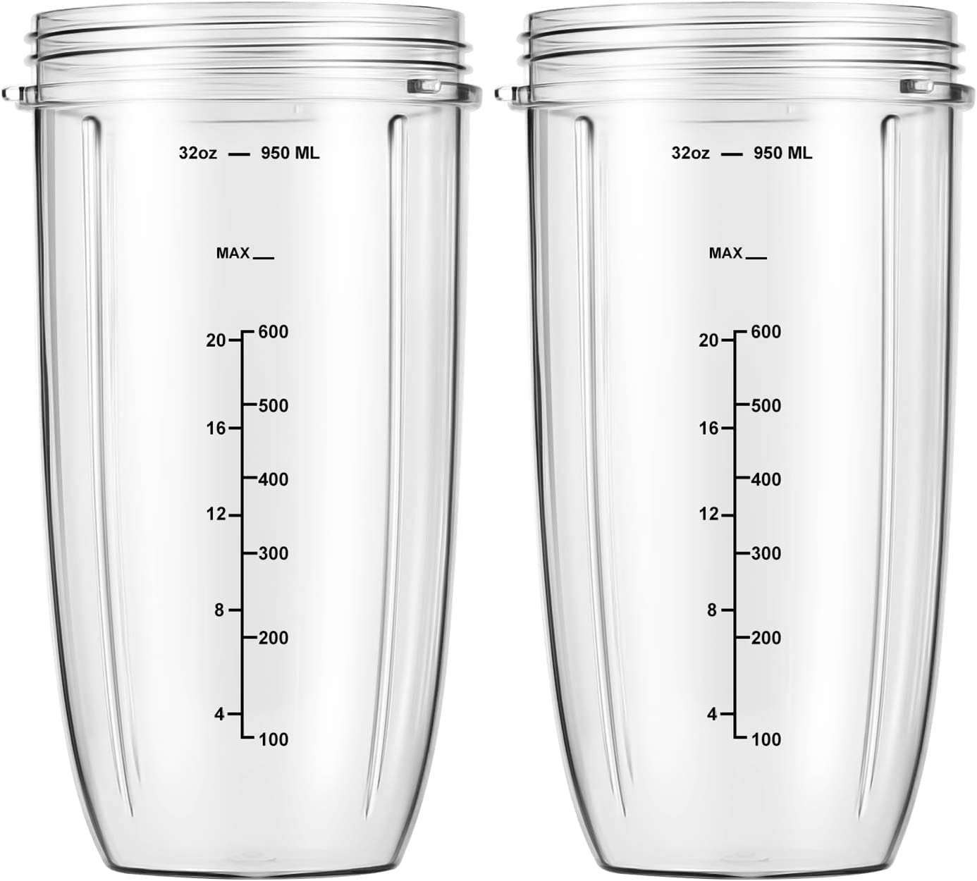 Replacement Parts 32oz Blender Cups (2 Packs) Replacement Blender Cups Compat...