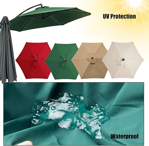 Miniatura 5 de Toldo de repuesto para sombrilla de 6.5 pies, 9 pies, 10 pies, 8 varillas  6 varillas, toldo de repuesto para sombrilla de patio, mesa al aire