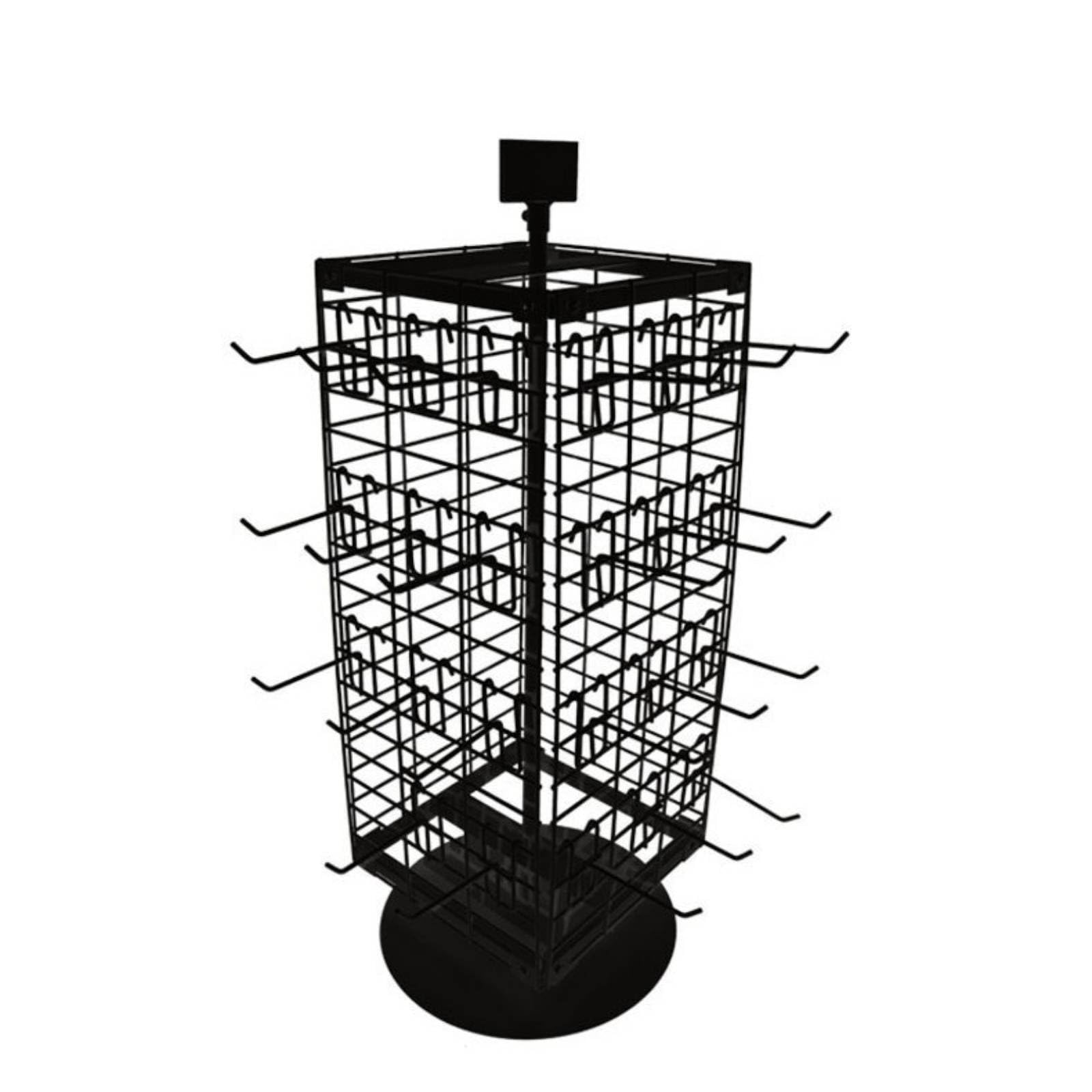 Rotating Display Rack de Exhibidor Giratorio Portátil Organizador de Mostrador con Marco Resistente Soporte para Presentación de Bisutería y Adornos, Negro