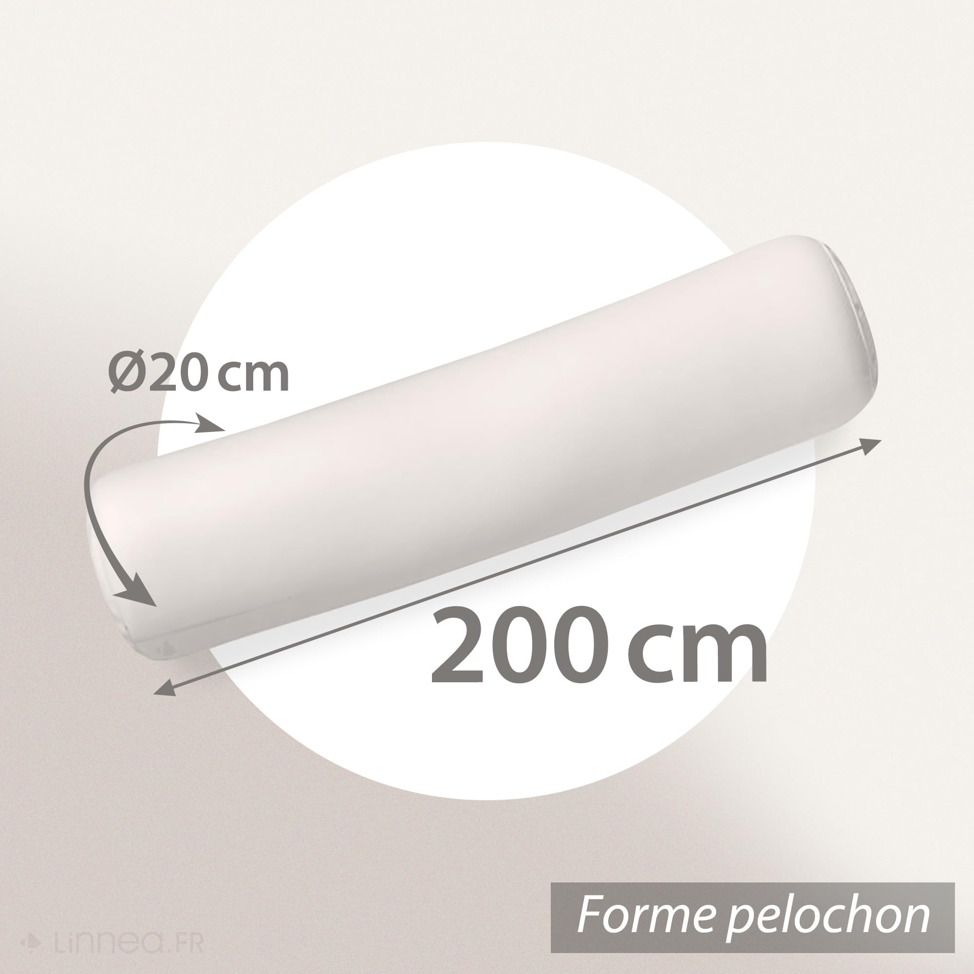 Linnea Traversin 200 cm GRIZZ'LIT FLOTEX Fibre Creuse Polyester