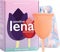 Lena Sensitive Menstrual Cup Small - Ultra-Soft Silicone for Sensitive Bladders, 12-Hour Leakproof Comfort, Beginner Friendly Period Cup, Coral