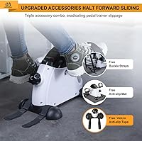 Vista 4 de Under Desk Bike Pedal Exerciser, Portable Mini Exercise Bike with LCD Display for Home/Office, Desk Cycle for Leg/Arm with Handle, Leg Exerciser