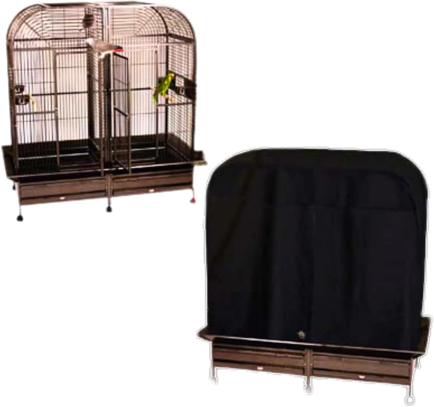 Cozzzy Covers Model 6432 MD Universal Cage Cover 60" H Poly-Cotton Black for Side-by-Side Bird Cages 64" W x 32" D for Large Birds Sleep and Light Reduction