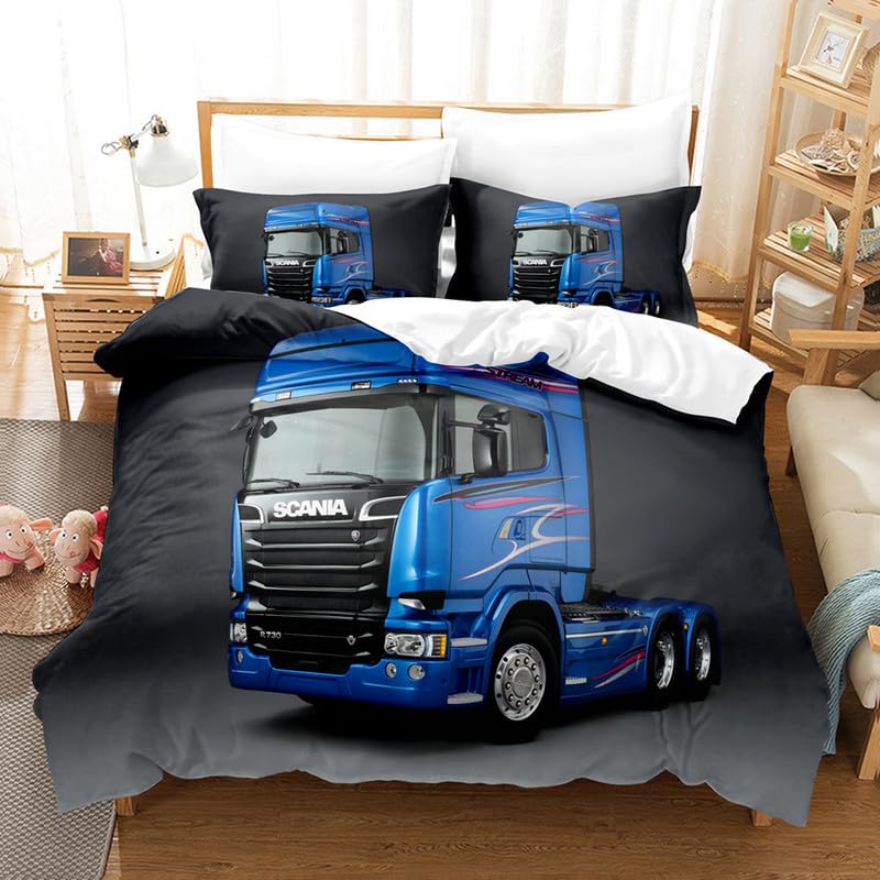 Housse de couette voiture bleue 200x200 pour transformer la chambre d'un ado passionné de mécanique
