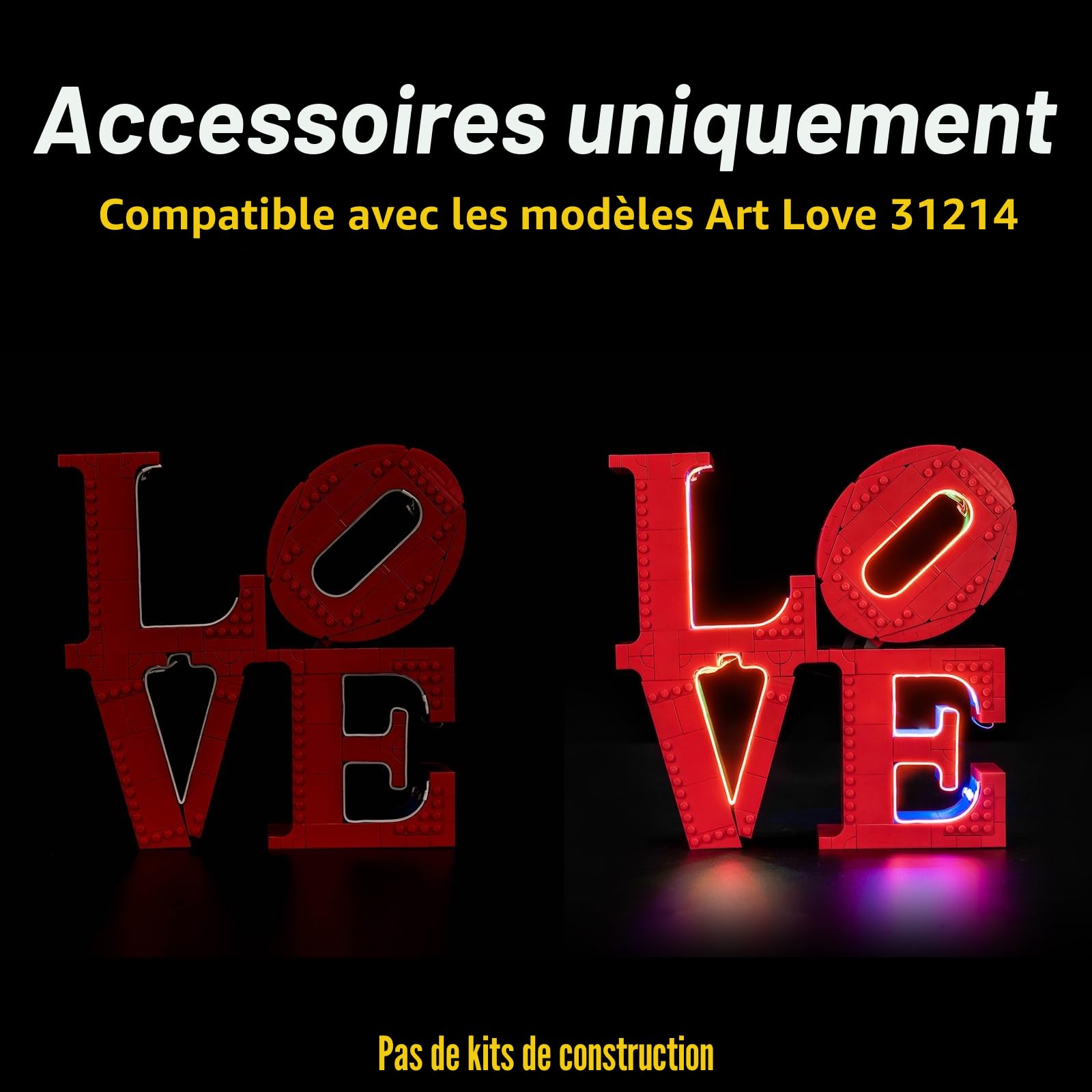 Kit d'éclairage LED compatible avec Lego 31214 Love (pas de modèle), kit d'éclairage décoratif compatible avec Lego Love 31214 Jouet créatif
