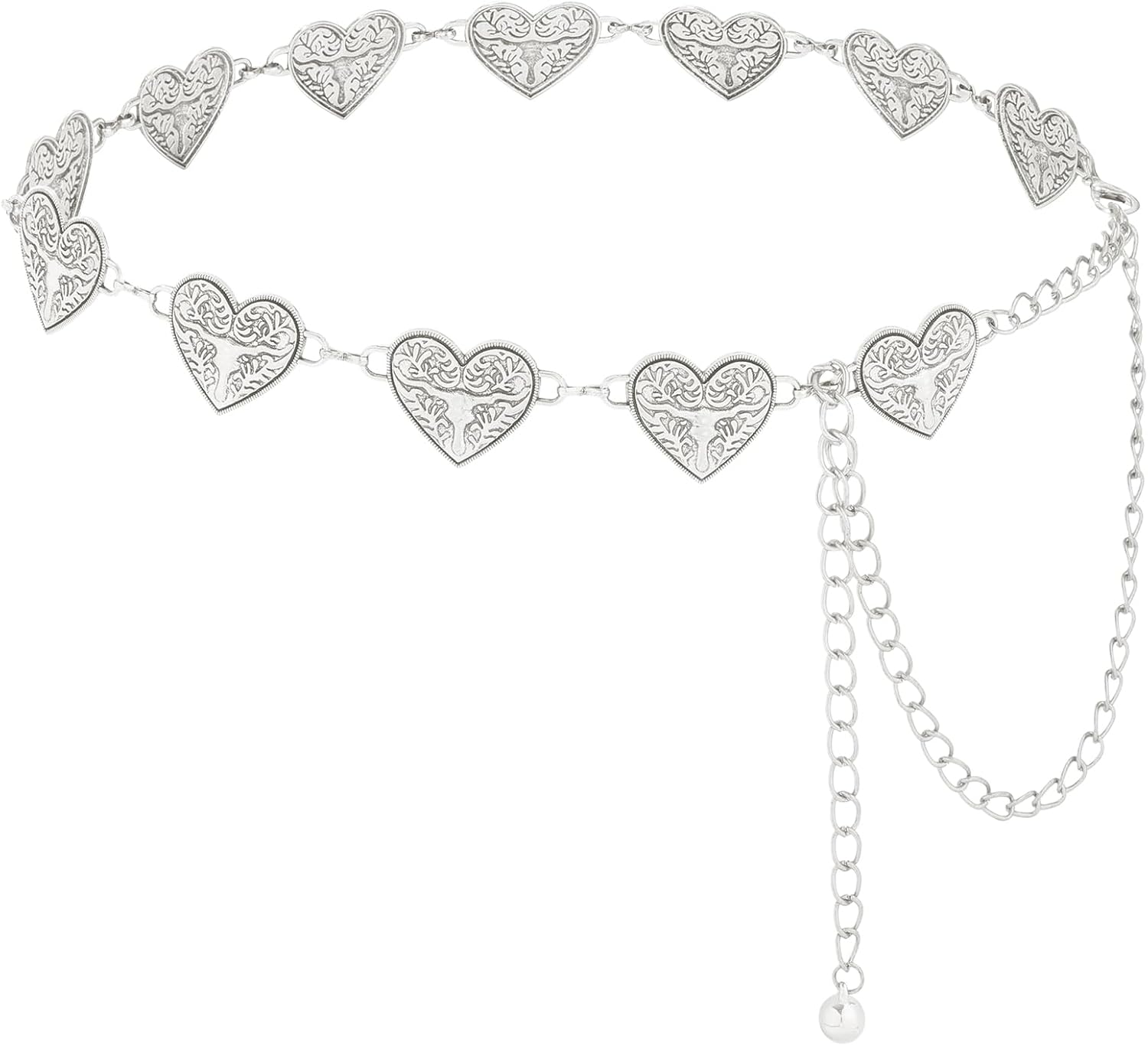 AWAYTR Western Concho Belt for Women - Boho Metal Waist Chain Belt for Dresses Country Concert Outfit