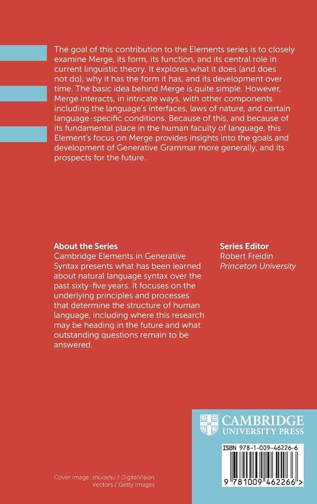 語学+参考書 The Minimalist Program 20th Anniversary Edition (Mit Press) Merge and the Strong Minimalist Thesis (Elements in