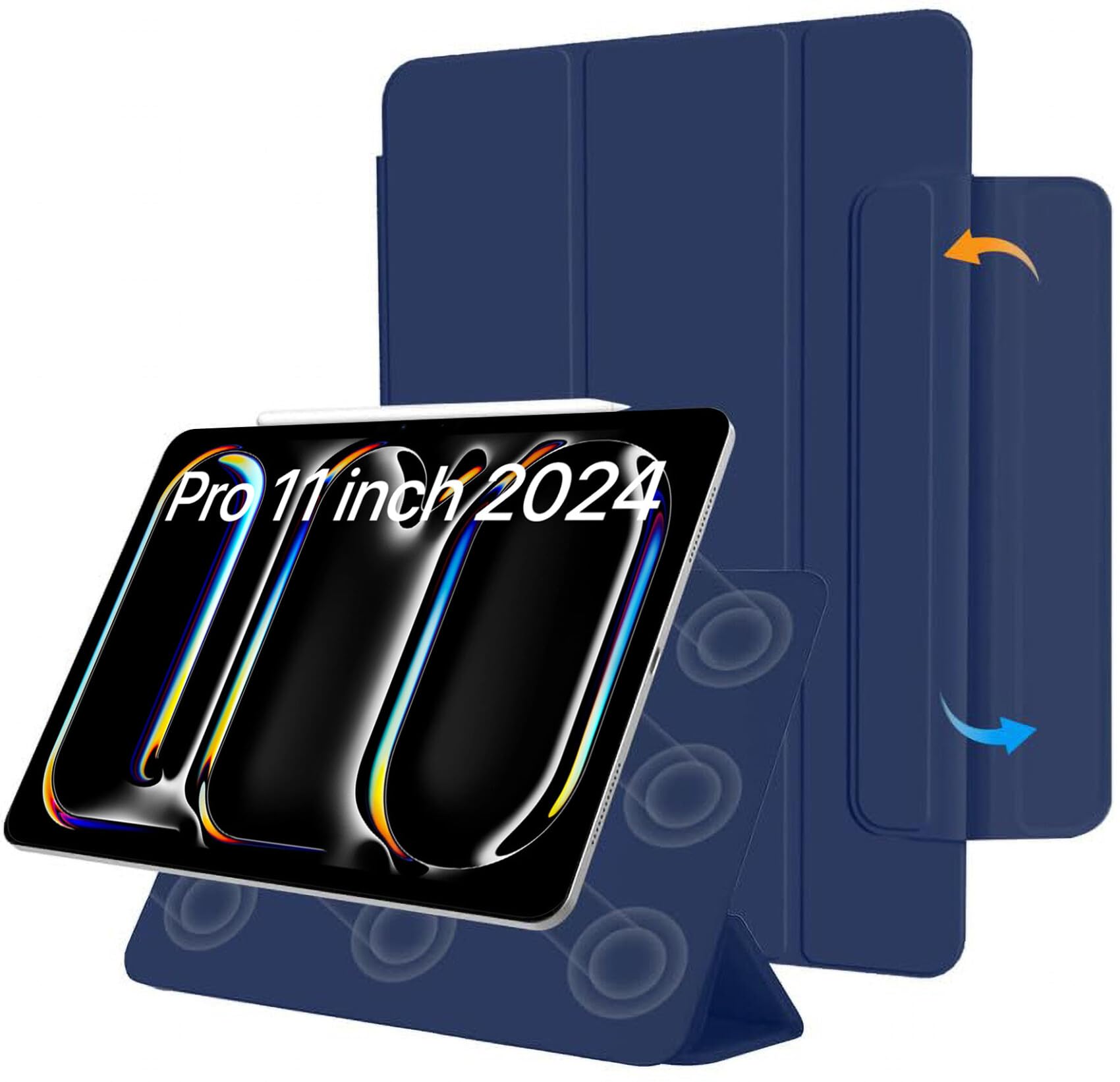 Robustrion Cover for iPad Pro 11 inch M4 [Magentic Attach] Case for iPad Pro 11 inch 2024 M4 [Auto Sleep Wake Support] - Navy (B0D9NPT5R4) Amazon Price History, Amazon Price Tracker