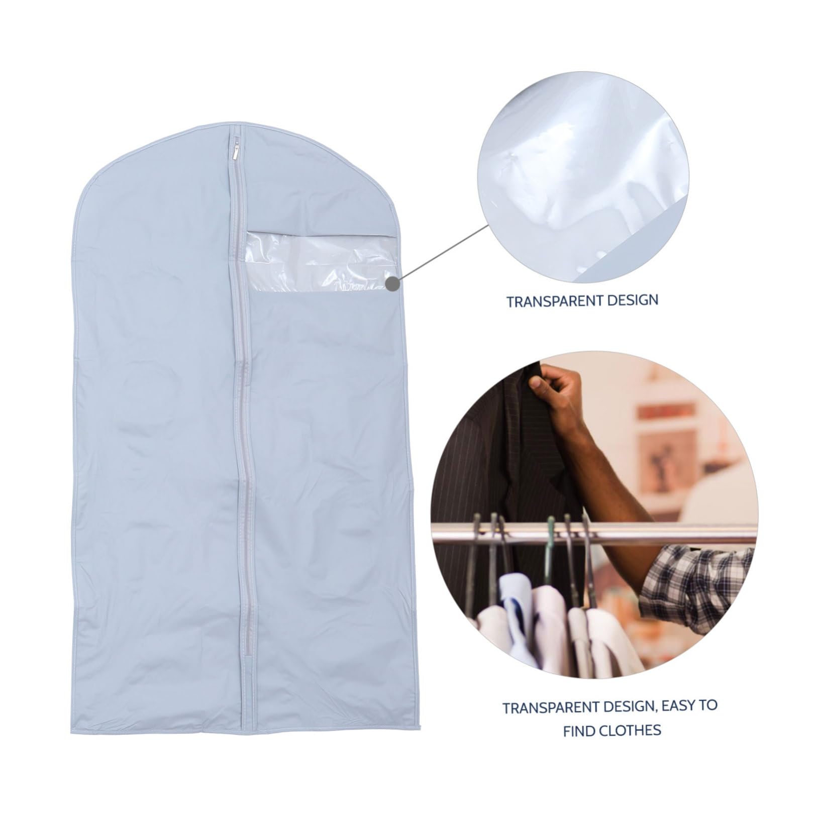 5 Piezas bolsa de polvo translúcida bolsas de ropa bolsa de almacenamiento de ropa storage bags Cubierta antipolvo para trajes de negocios bolsa de abrigo a prueba de polvo sofá
